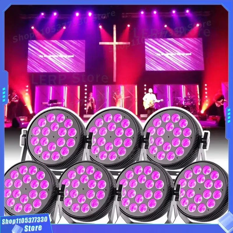 18x10W RGBW LED Par Light Full Metal Aluminum Body DMX512 Control Stage Lighting for Church DJ Disco Party Professional Event