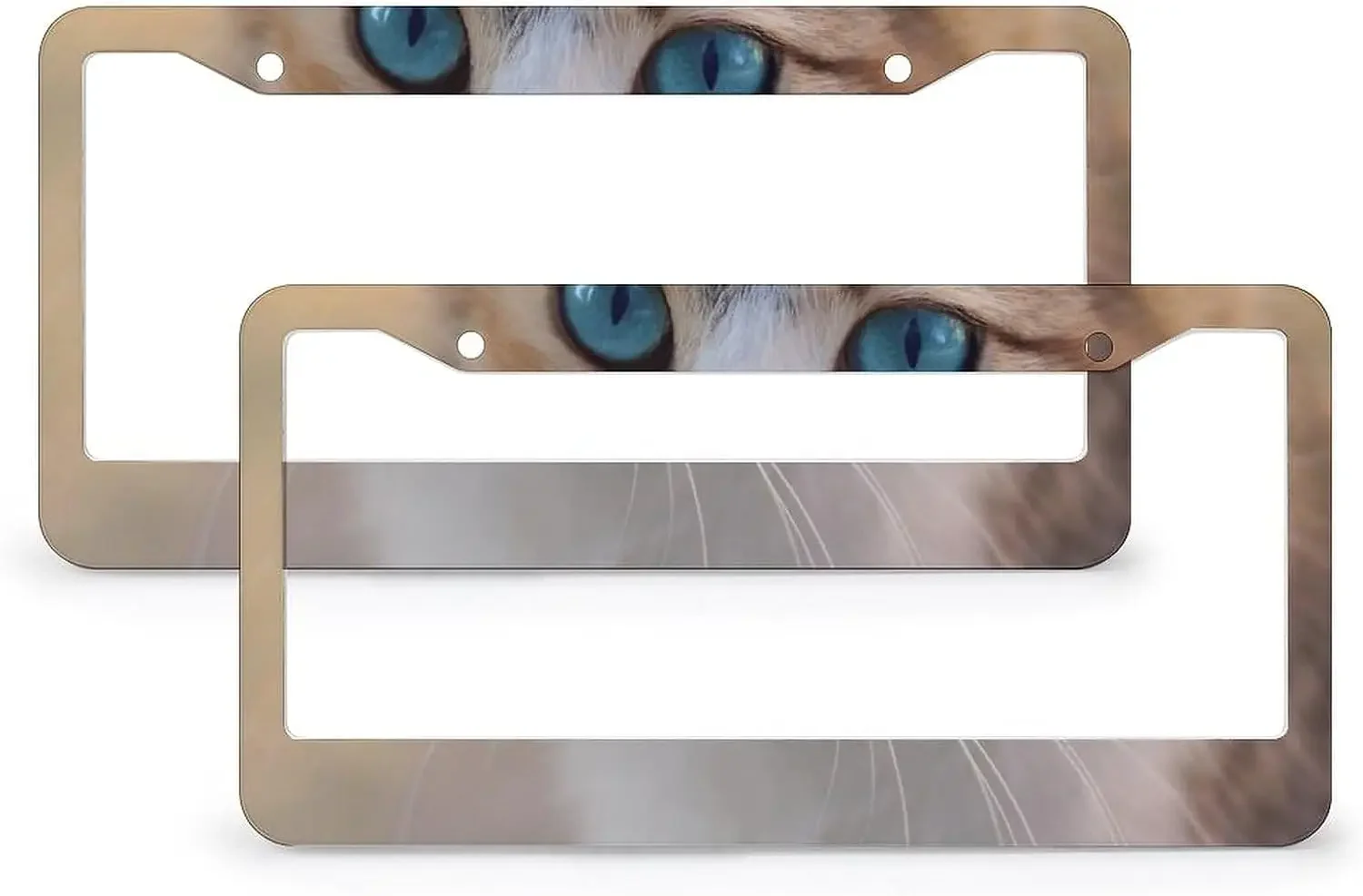 

2 шт. рамка для номерного знака с милым котом, подарки для девочек-любителей с 2 отверстиями, забавные милые для автомобилей из США с винтами и черными завинчивающимися крышками