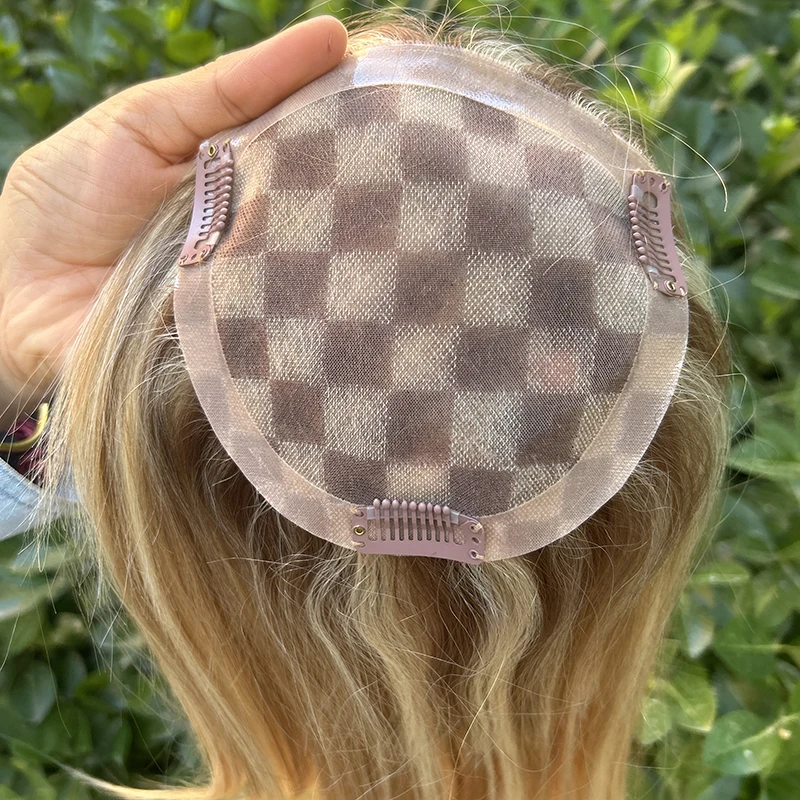 5x5 Mono Top Human Hair Topper Clip-In Extensions 14 Inch Amazon.com : Fine Plus 14Inch Hair Toppers for Women Real  main image 4