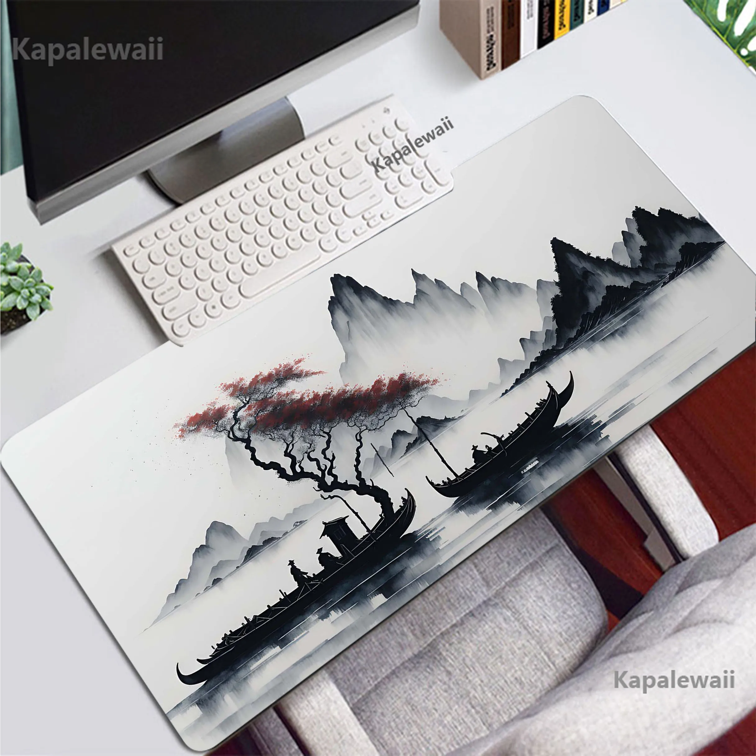 Mountain Serenity Japan Art Gamer Mousepad Large Gaming Mouse Pad Computer Keyboard Pads Locking Edge Mouse Mat XXXL Desk Mat