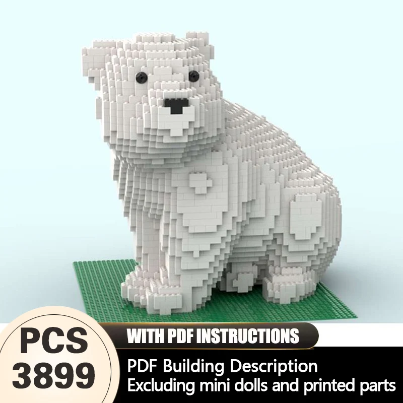 Creators Animal Series Model MOC Building Bricks Sitting Polar Bear Modular Technology Gifts Holiday Assemble Children Toys Suit