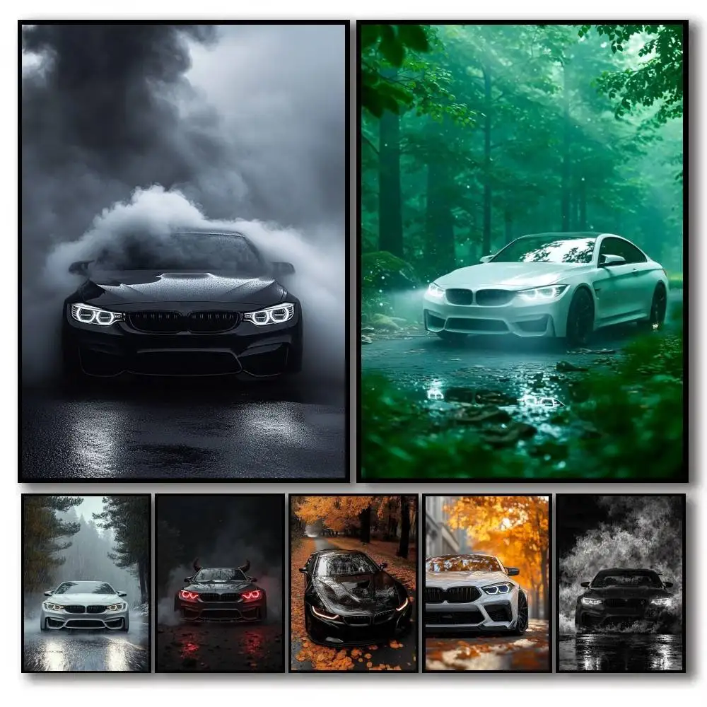 Affiche de luxe auto-adhésive en papier imperméable, 1 pièce, Cool B-MW-ES, décoration murale pour café, Bar, salle