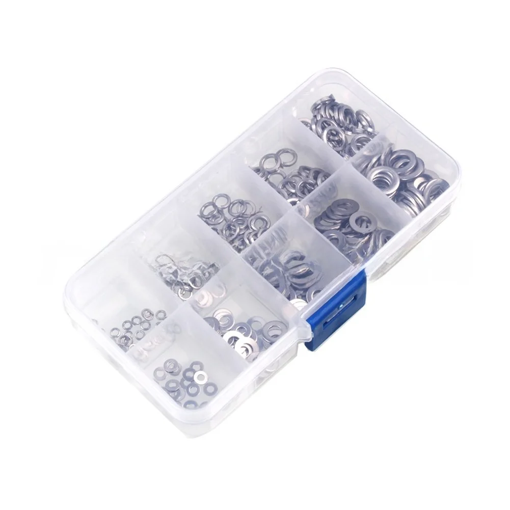 300PCS Stainless Steel Washer Collection With Both Flat And Spring Types For M2 For M3 M5 M6 Threaded Components
