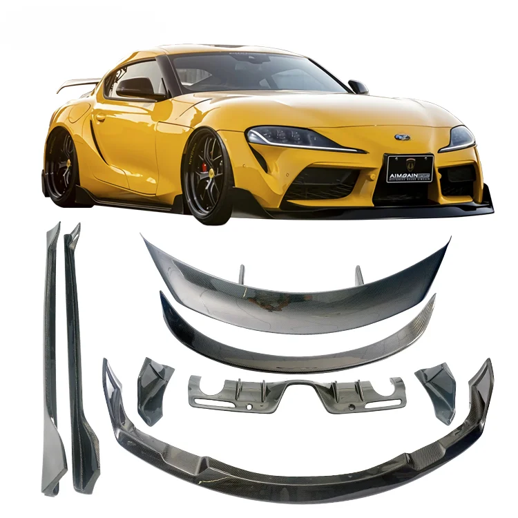 AIMGAIN Style Supra A90 Carbon fiber Bodykit For  2019-2020 Front Bumper Lip Rear Diffuser Side skirts Spoiler