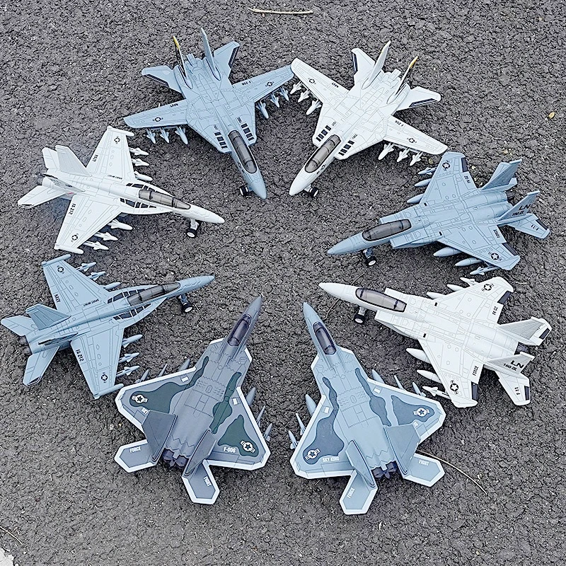 

1: 50 alloy aircraft model F14 F15 F18 F22 fighter jet return sound and light toy simulation model