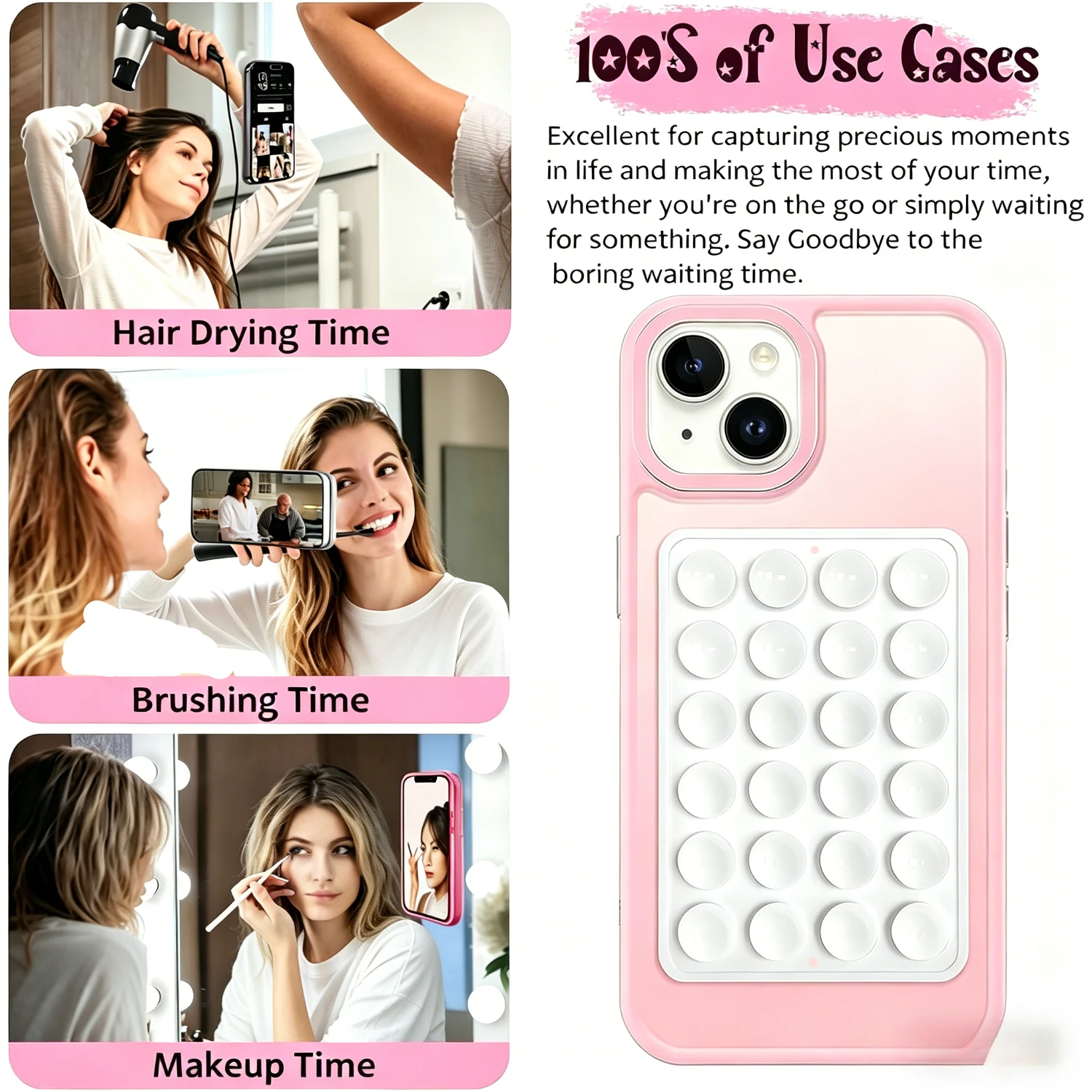 1/5PCS Wall Phone Holder Stand 24 Suction Cup Pad Mount for iPhone Samsung Xiaomi Install Flat/Mirror Cellphone Bracket view 4