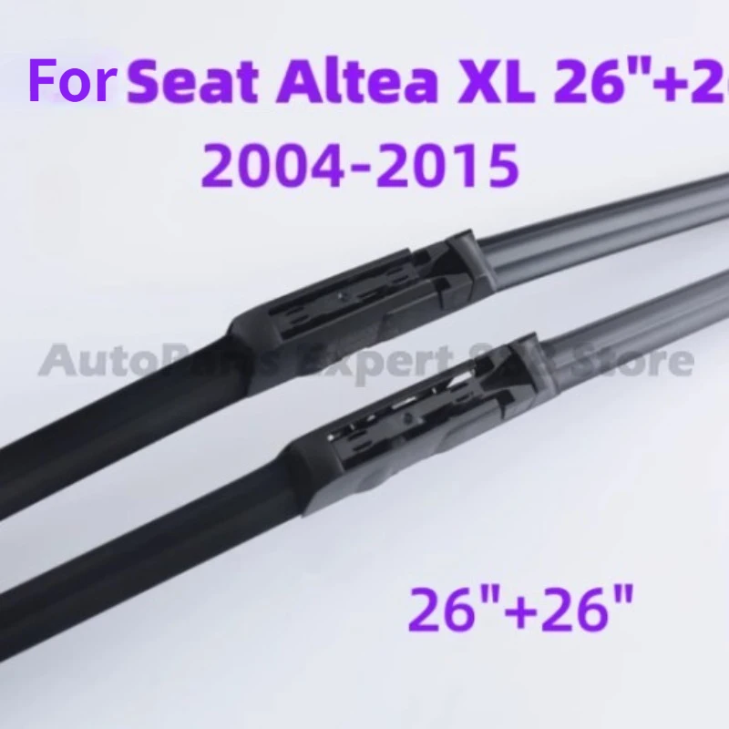 2PCS Car Front Windscreen Wiper Blades For SEAT Altea XL 2004-2015 26 inch Durable Car Wiper Four Seasons Durable Window Brushes