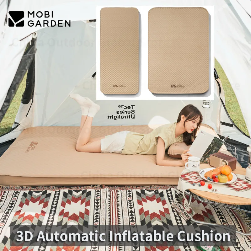 

MOBI GARDEN 3D Automatic Inflatable Sponge Sleeping Mat Outdoor Camping Portable 1-2 Person Thickened 9cm Sleeping Pad Hiking