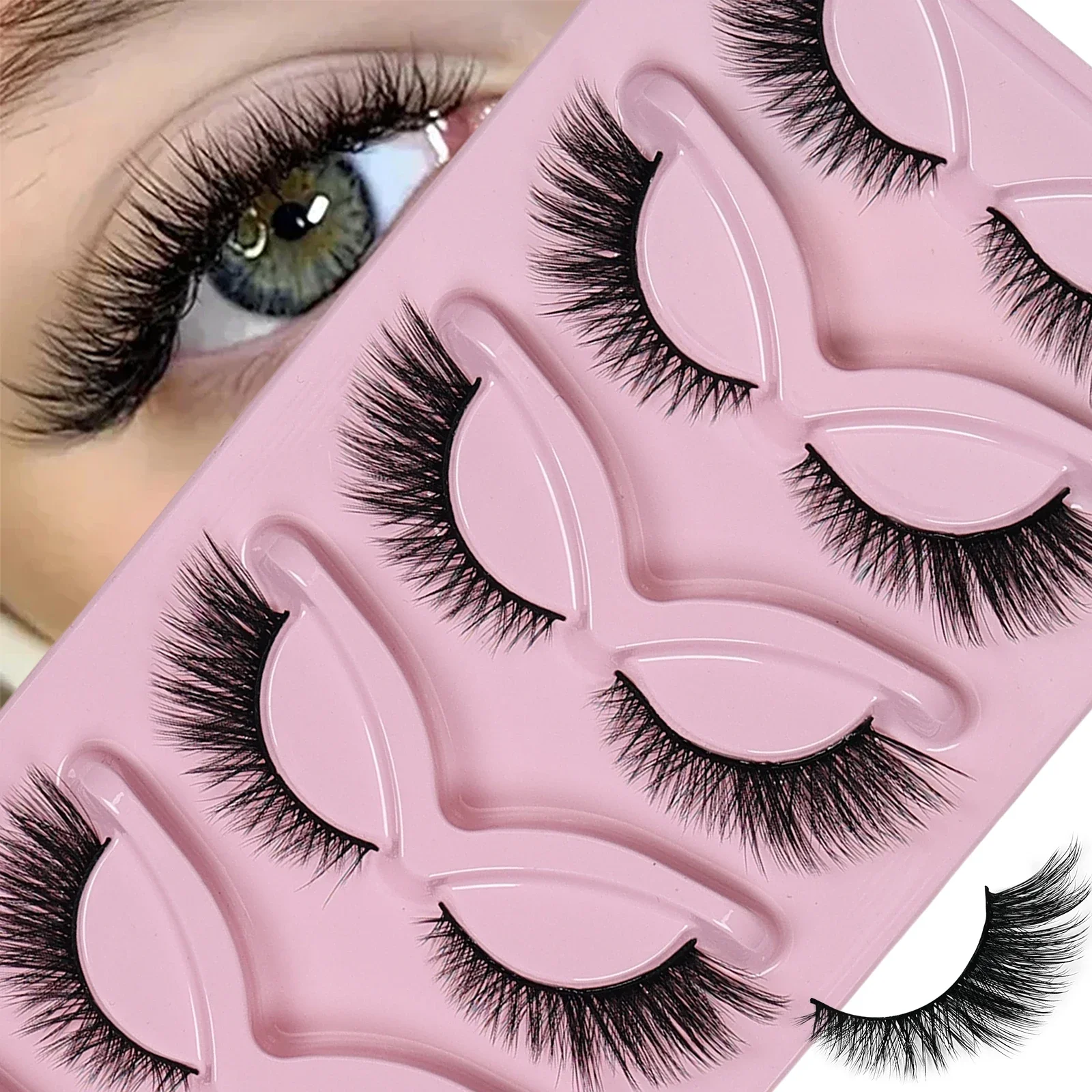 5 Pairs Cat Eye Las…