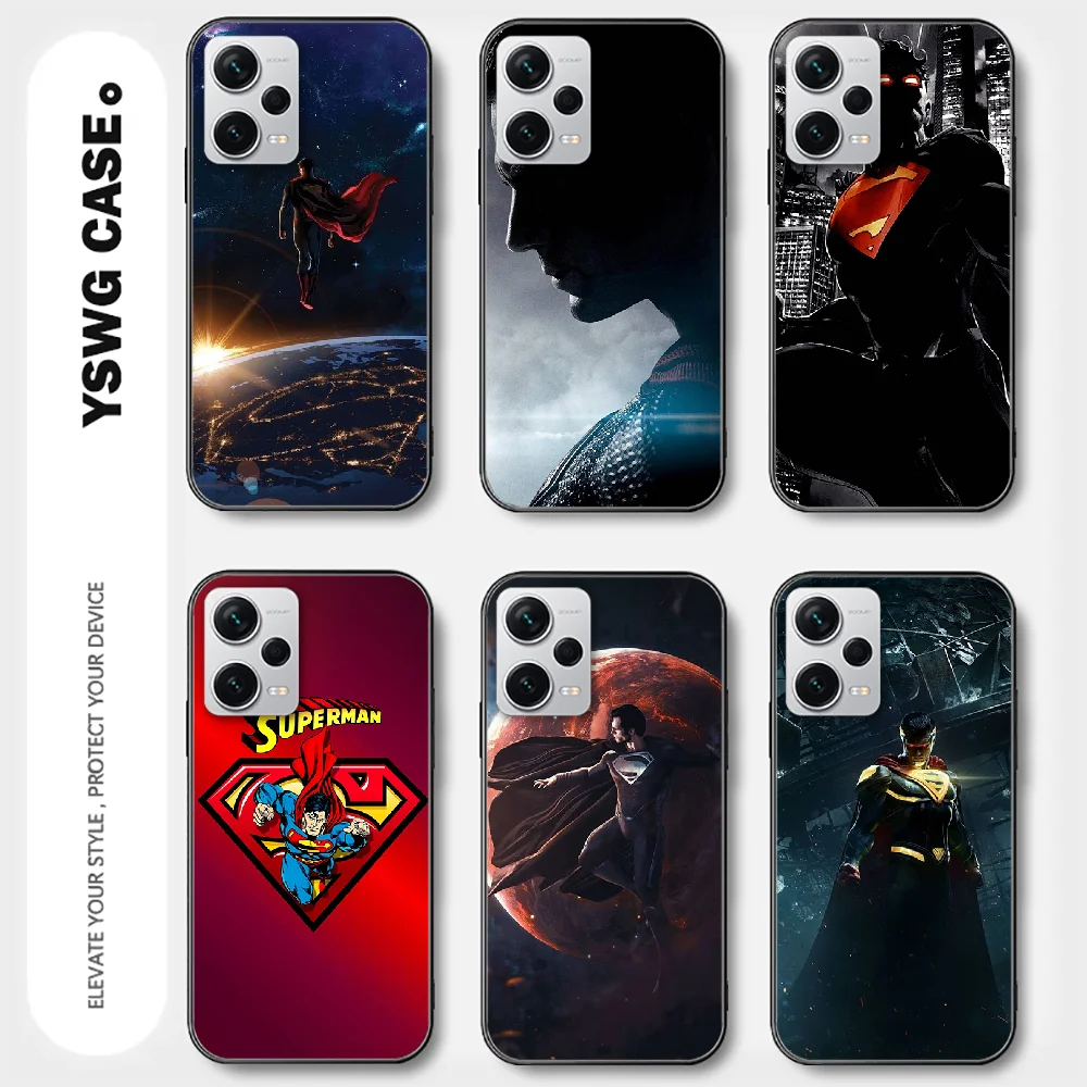 Superman Super Hero For Xiaomi Redmi Note 8 9 10 11 12 13 C Pro Plus K70 Phone Case Cover Black