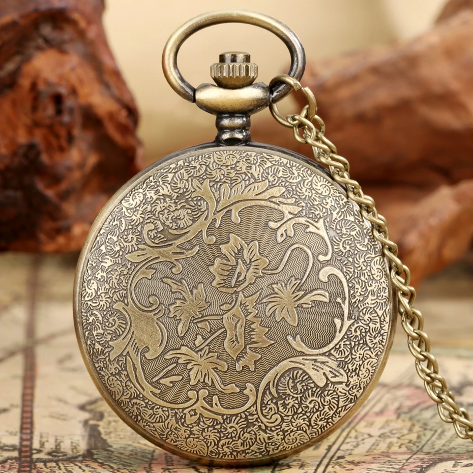 Normal Standard Size Cross Wings Pattern Quartz Pocket Watch Necklace Pendant Chain Clock for Men Women