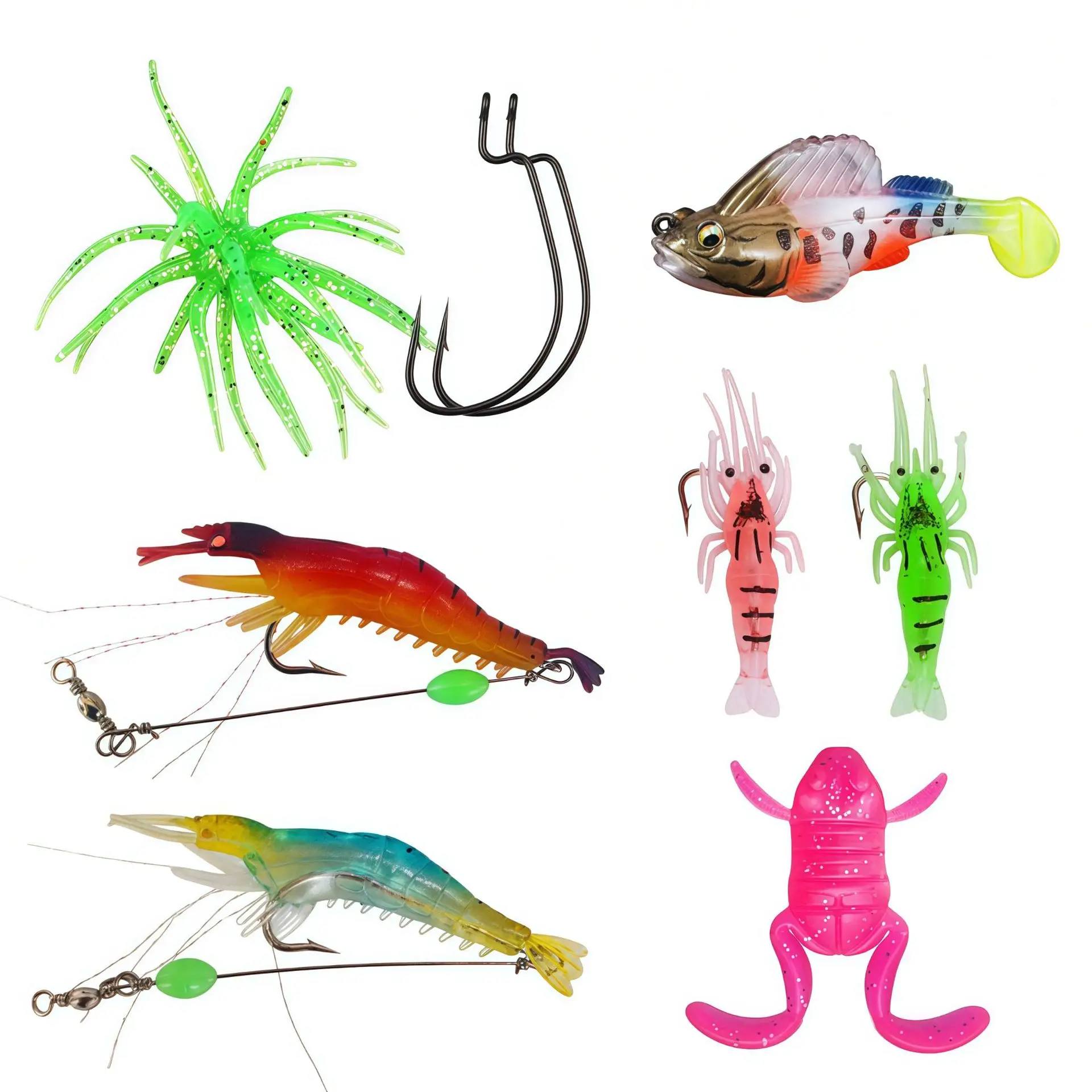 24-Piece Fishing Lure Assortment Mystery Box with Variety of Retrieval Speeds and Action Patterns for Adaptive Fishing