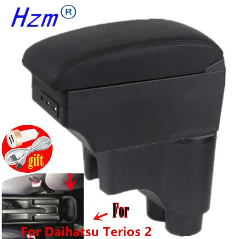 For Daihatsu Terios 2 armrest box For Daihatsu Terios 2 Car Armrest Storage box Interior Retrofit USB charging Car Accessories