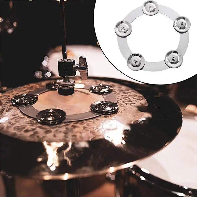 ABME New Drum Cymbals Hi Hat Tambourine Drum Set Drum Hi Hat Tambourine Steel Bells Percussion Jazz Drum Instrument Accessories