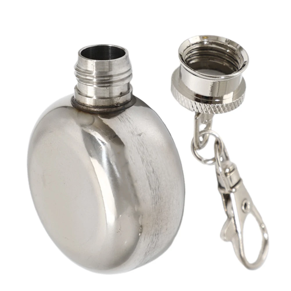 

Portable Stainless Steel Mini Flask Leak-Proof Keychain Bottle Small Whiskey Jug Travel Camping Supplies Heart for Men