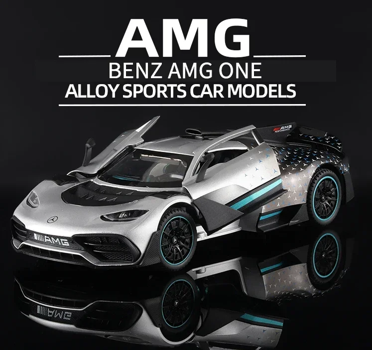 

1:24 Mercedes Benz AMG ONE спортивный автомобиль, модель автомобиля из сплава, модифицированный металлический литый под давлением игрушечный автомобиль, имитация звука и искусства, подарки для детей