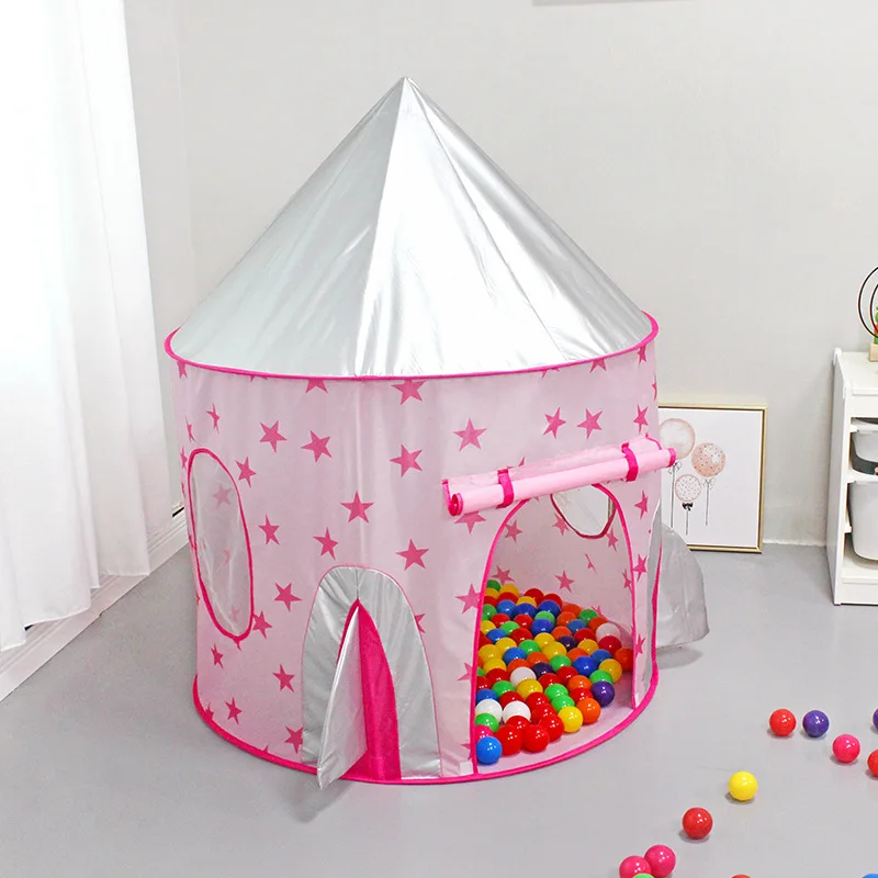 Kinderen Draagbare Opvouwbare Tent Spel Speelgoed Grote Tent Baby Speelhuis Roze Prinses Tent Binnen/buiten Baby Ballenbad kasteel