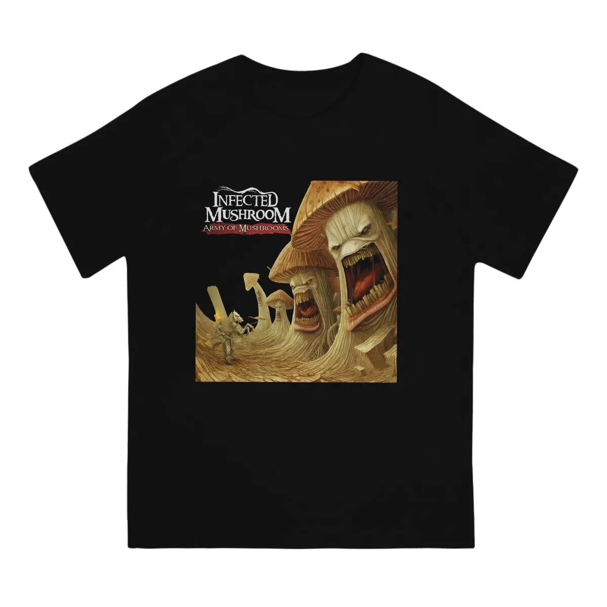 Becoming Insane T-Shirt Men Infected Mushroom Creative 100% Cotton Tee Shirt O Neck Short Sleeve T Shirts Gift Tops