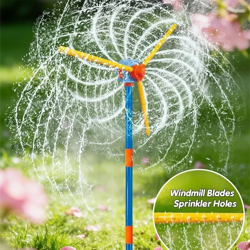 Windmill Water Sprinkler Garden Lawn Sprinkler Outdoor Yard Summer Splash Toy for Kids Portable Garden Watering Tool