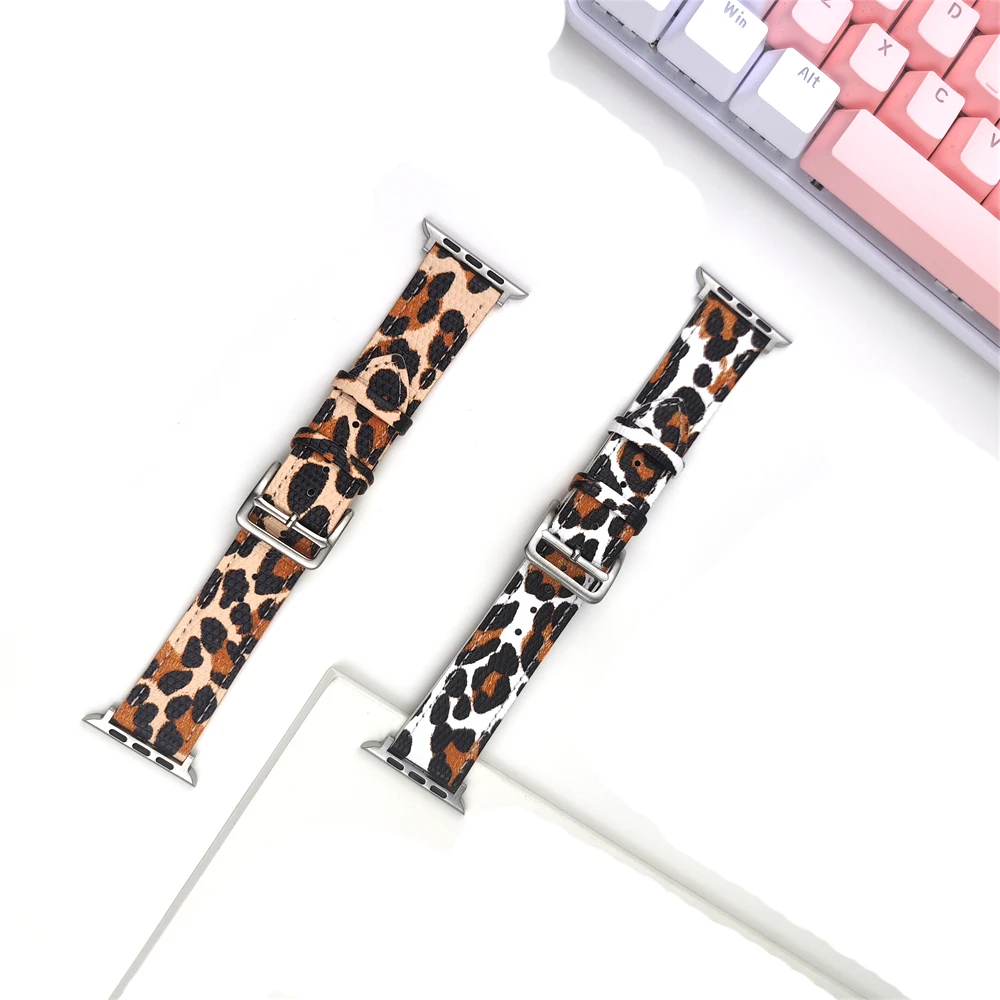 Correa For apple watch band 41mm 40mm 38mm 45mm 44mm 42mm strap iwatch ultra 2 49mm Leopard print band series 9/8/7/6/se/5/4/3