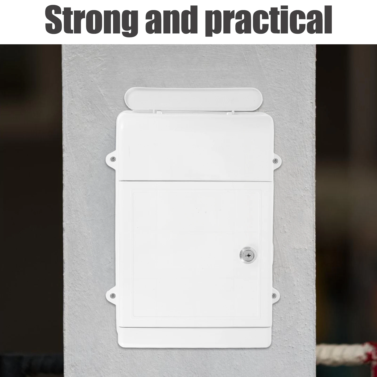 

Wall Mounted Mailbox White Lockable Weatherproof Storage Box for Letters Suggestions Reports Takeaway Charging Secure