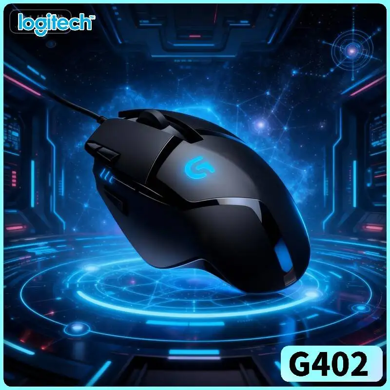 Logitech G402 Gaming Mouse Delta Zero Sensor 500 IPS 1ms Report Rate Anti-Slip Grips for Laptop Gaming Enthusiasts
