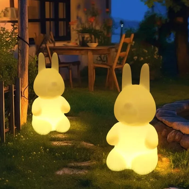 

Rechargeable LED Fluid Rabbit Light Outdoor Courtyard Decoration Light Waterproof Garden LED Patio Walkway Light Landscape Lamp
