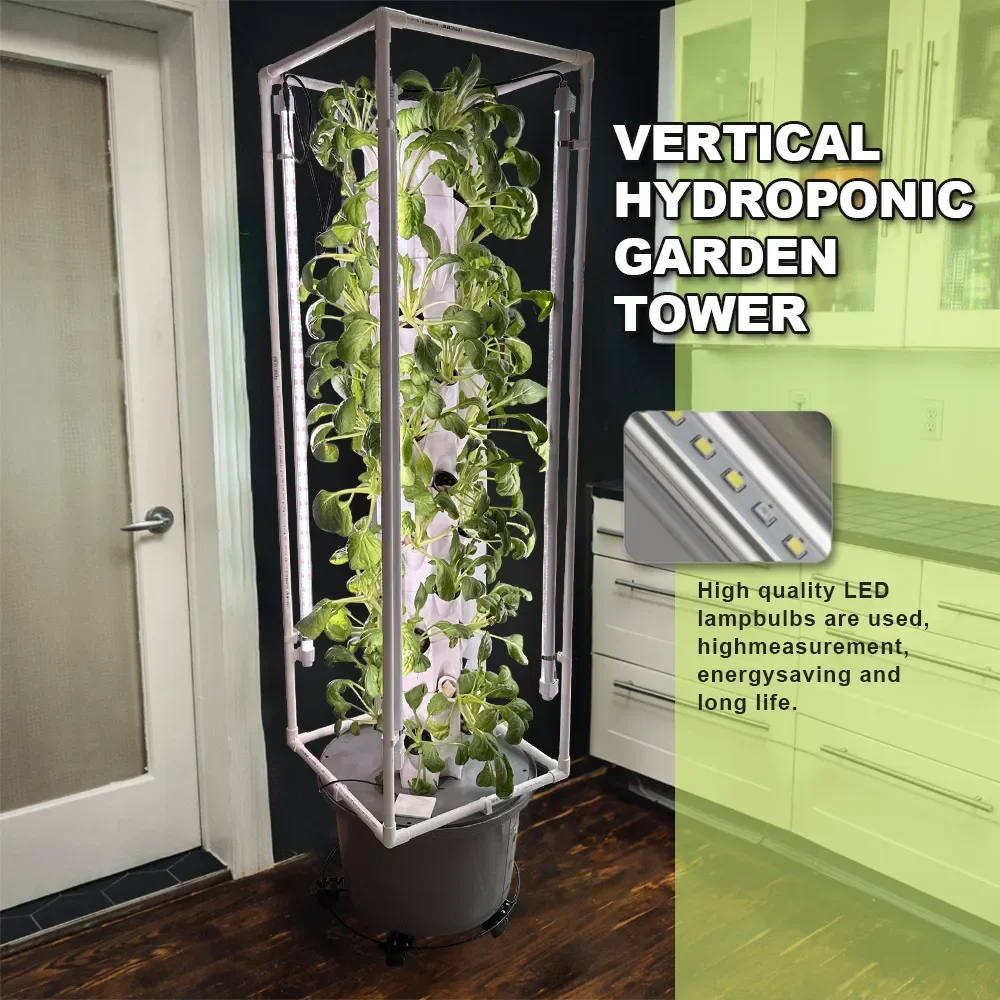 

Vertical hydroponic garden tower, mini indoor hydroponic gas health tower system for breeding families