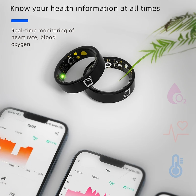 NFC Smart Ring - Hartslag Gezondheid Slaapmonitor IP68 Waterdichte sportmodi Functie 7MM Ultradunne ringen met oplaadetui