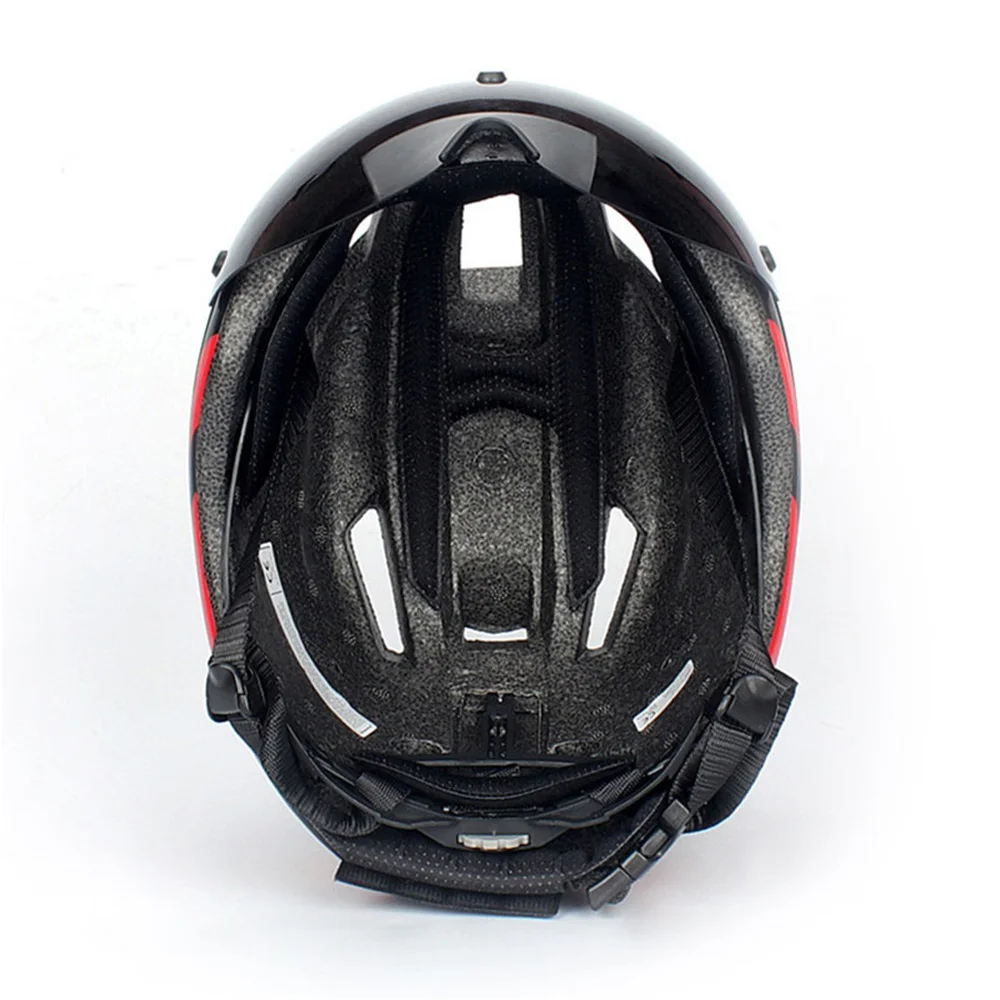 YUMAJ 280g Aero Ultra-light Goggle TT Road Bicycle Helmet In-Mold Racing Cycling Bike Sports Safety Time-Trial Cycling Helmet