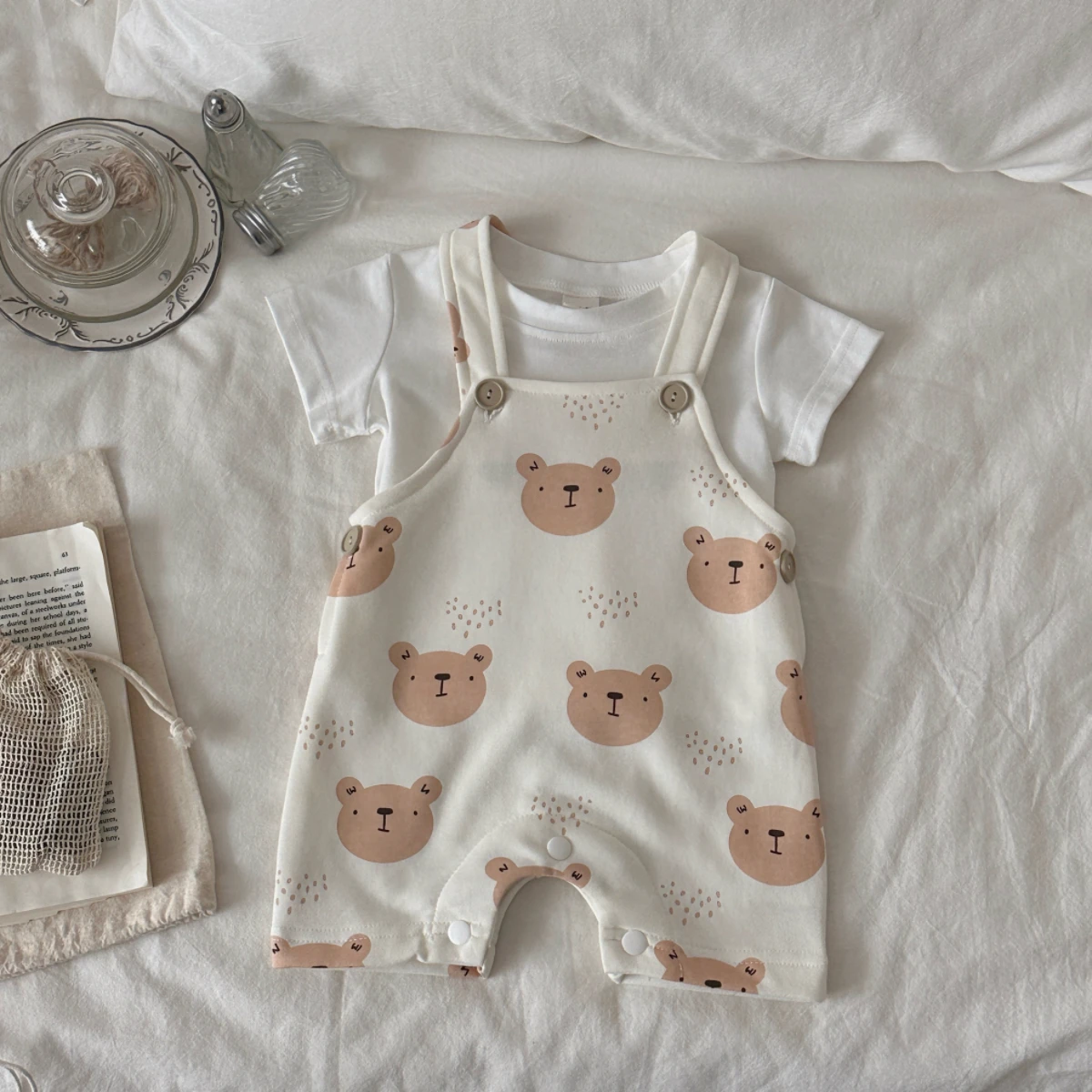 Karikatür Ayı Baskı Bebek Giys - Baby Clothing Gender Neutral incelemesi ve fiyatı