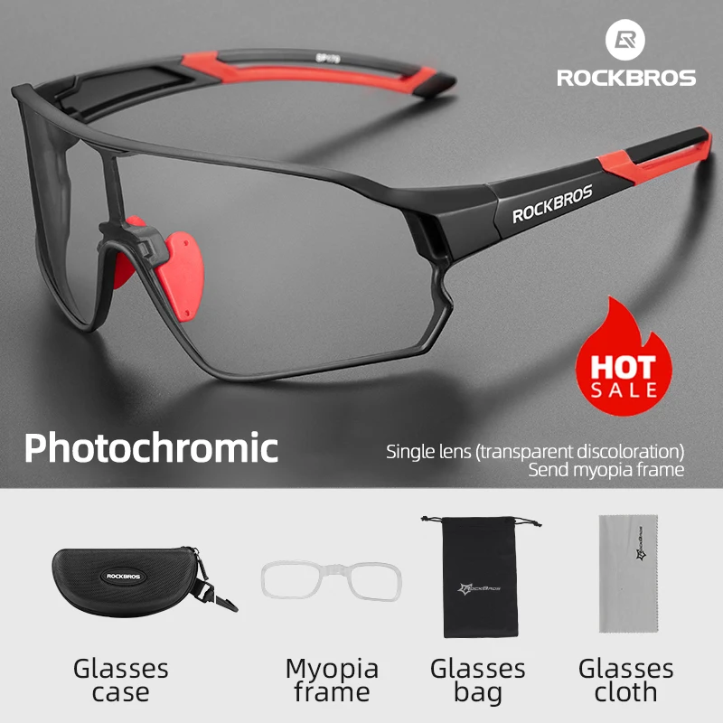 ROCKBROS – lunettes photochromiques de cyclisme, vtt, Protection UV400, Sport en plein air, équipement