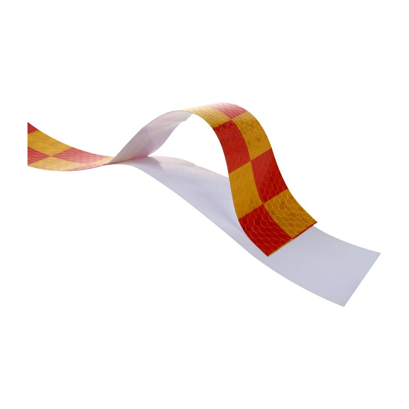 2X 1M Reflective Safety Warning Conspicuity Tape Sticker, Red+Yellow