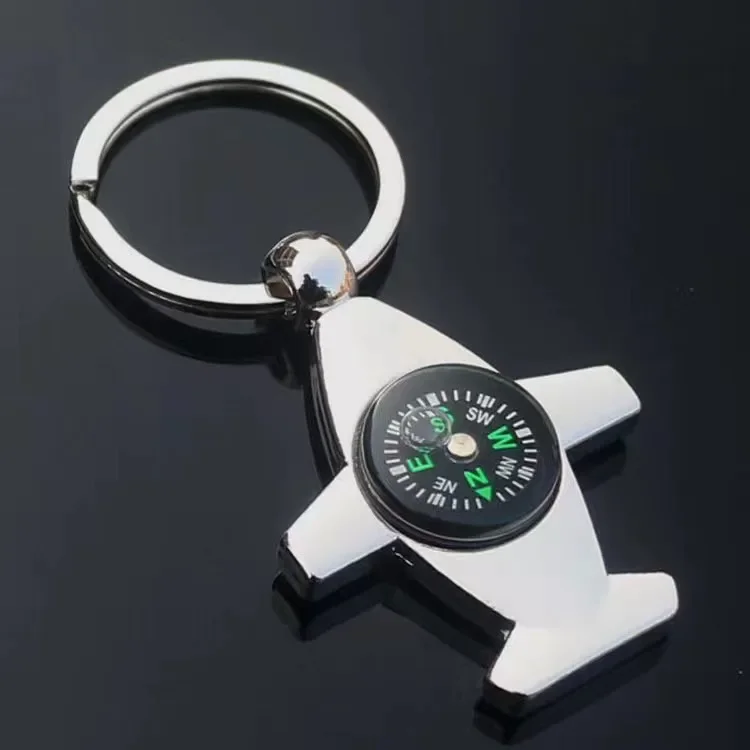 1Pc Aircraft Compass Keychain Multifunctional Keychain Men's Keychain Personalized Small Gift Backpack Accessories Car Keychain