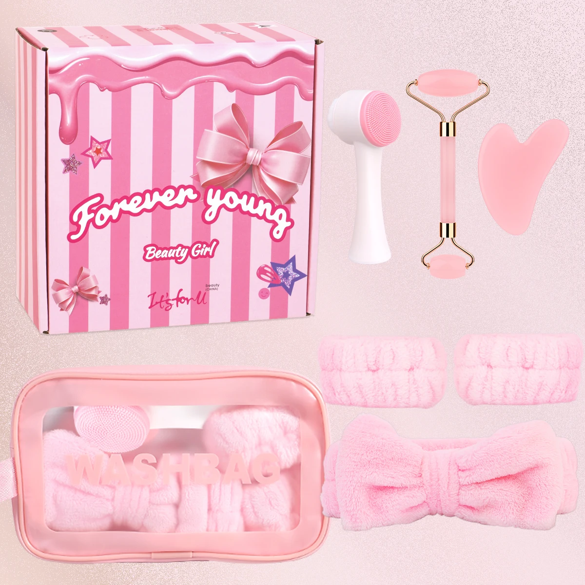 مجموعة تدليك تنظيف الوجه مكونة من 7 قطع، مجموعة من أدوات العناية بالوجه المحمولة، هدية مثالية للسيدات والأمهات #1