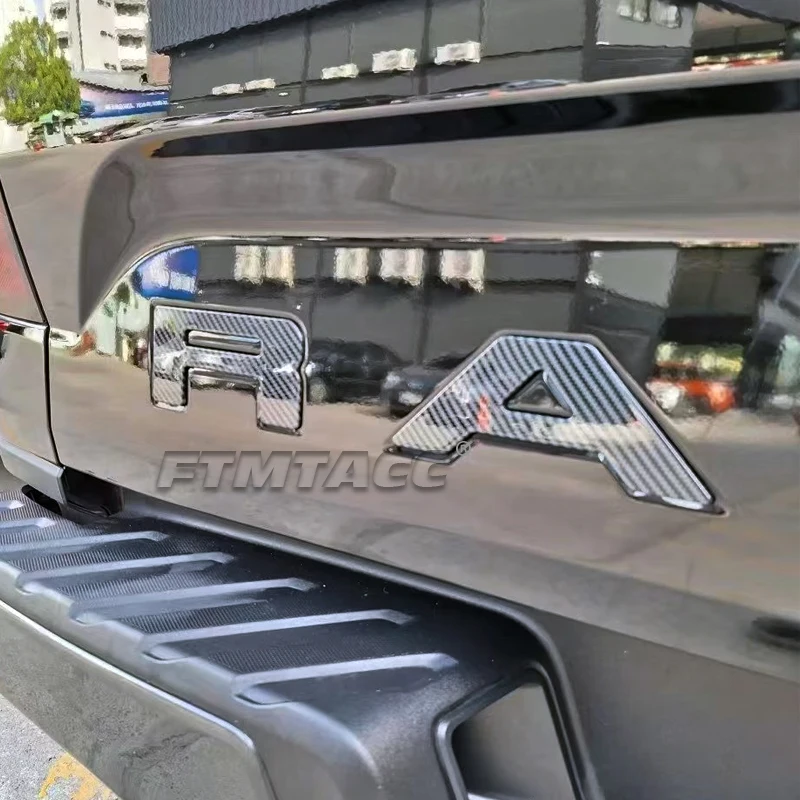 For Ford Ranger T9 2023 2024 ABS Carbon Fiber Exterior Car Head Front Face Hood Bonnet Logo Trademark Grille Air scoop Trim