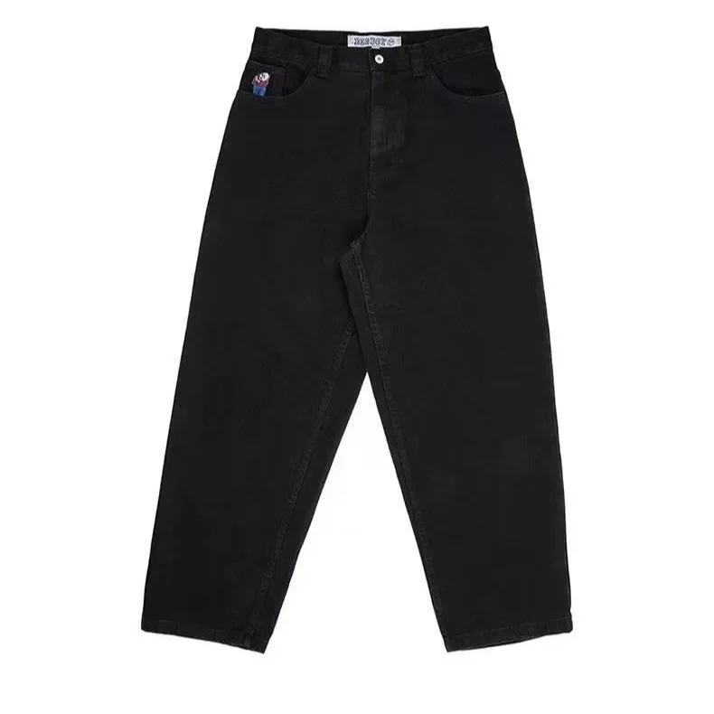 

Polar big boy jeans black skateboarding denim pants y2k casual streetwear loose mens baggy jeans harajuku men clothing