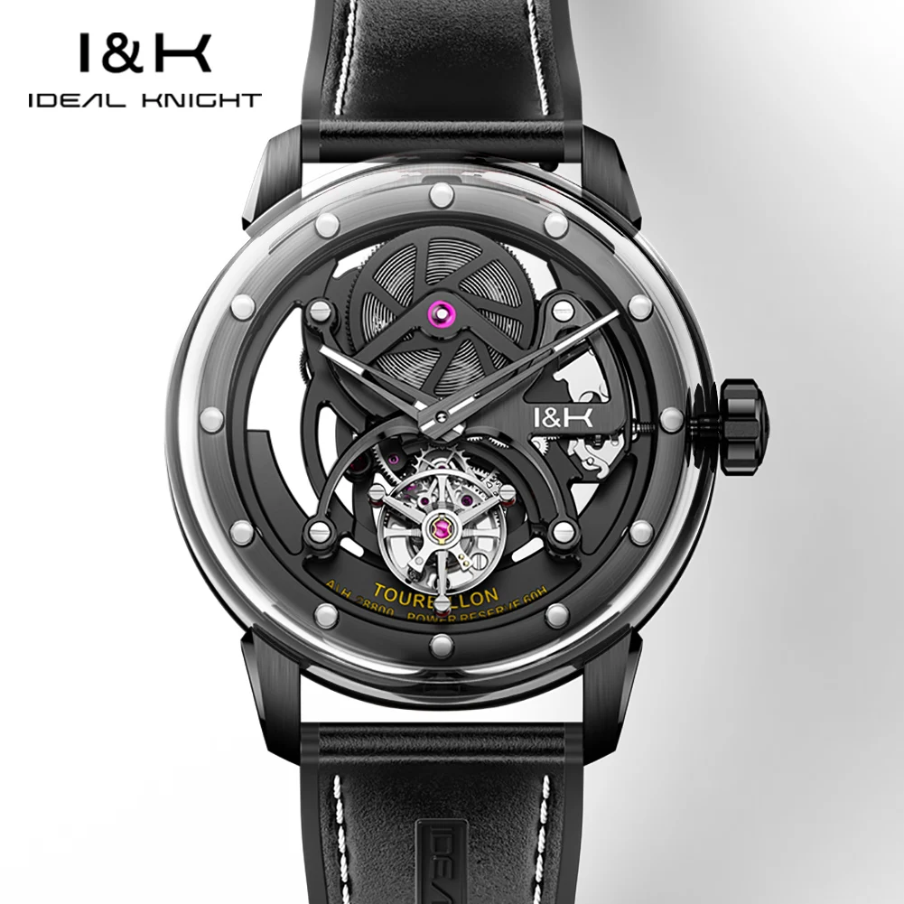 IDEAL KNIGHT 6809 Tourbillon Automatic Mechanical Watch for Men Original Luxury Wristwatch Man Waterproof Watch