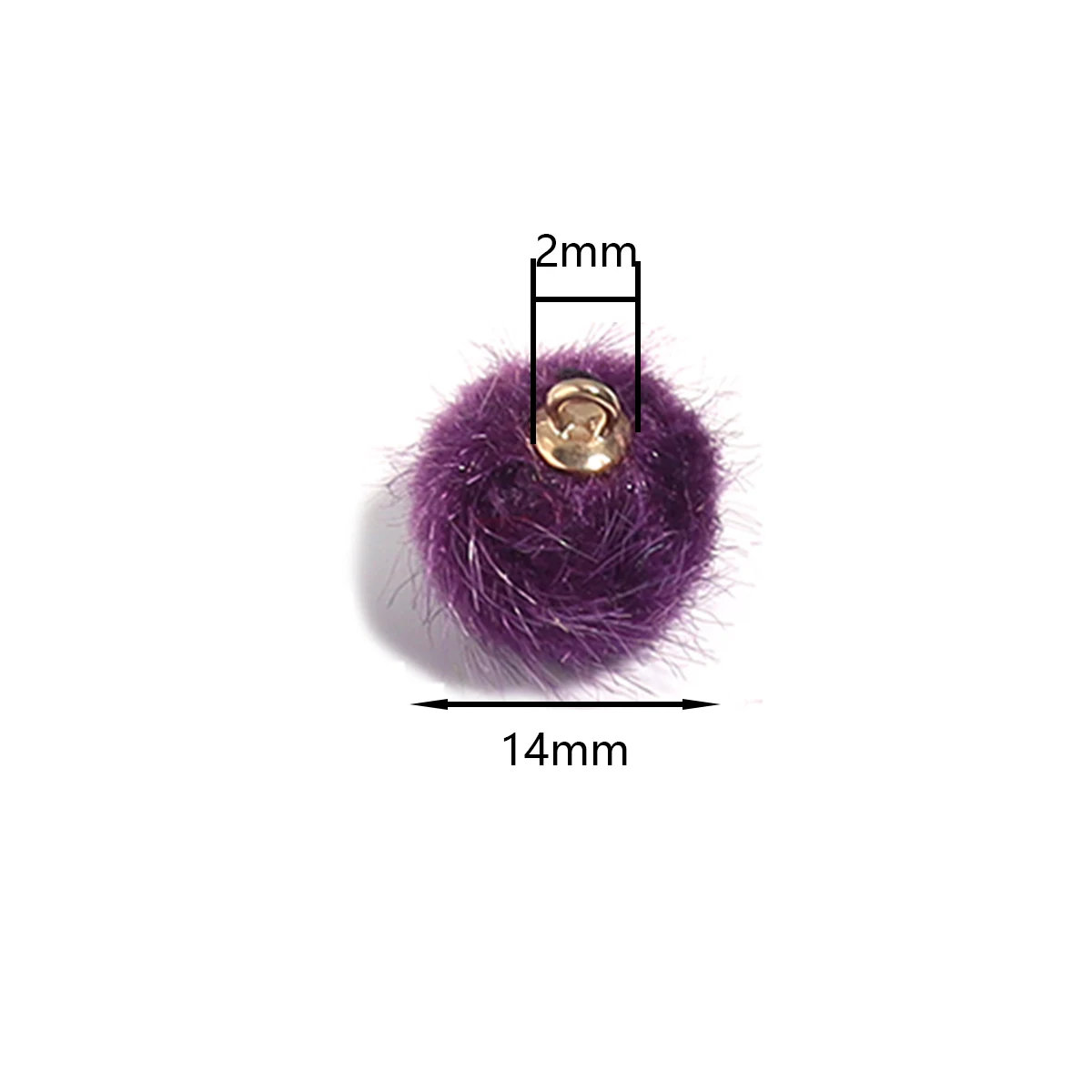 20 Stück bunte Plüsch-Fellkugeln, Perlen, Anhänger, Pompon-Perlen für DIY-Halsketten, Ohrringe, Armbänder, Schmuckherstellung – Detail 1