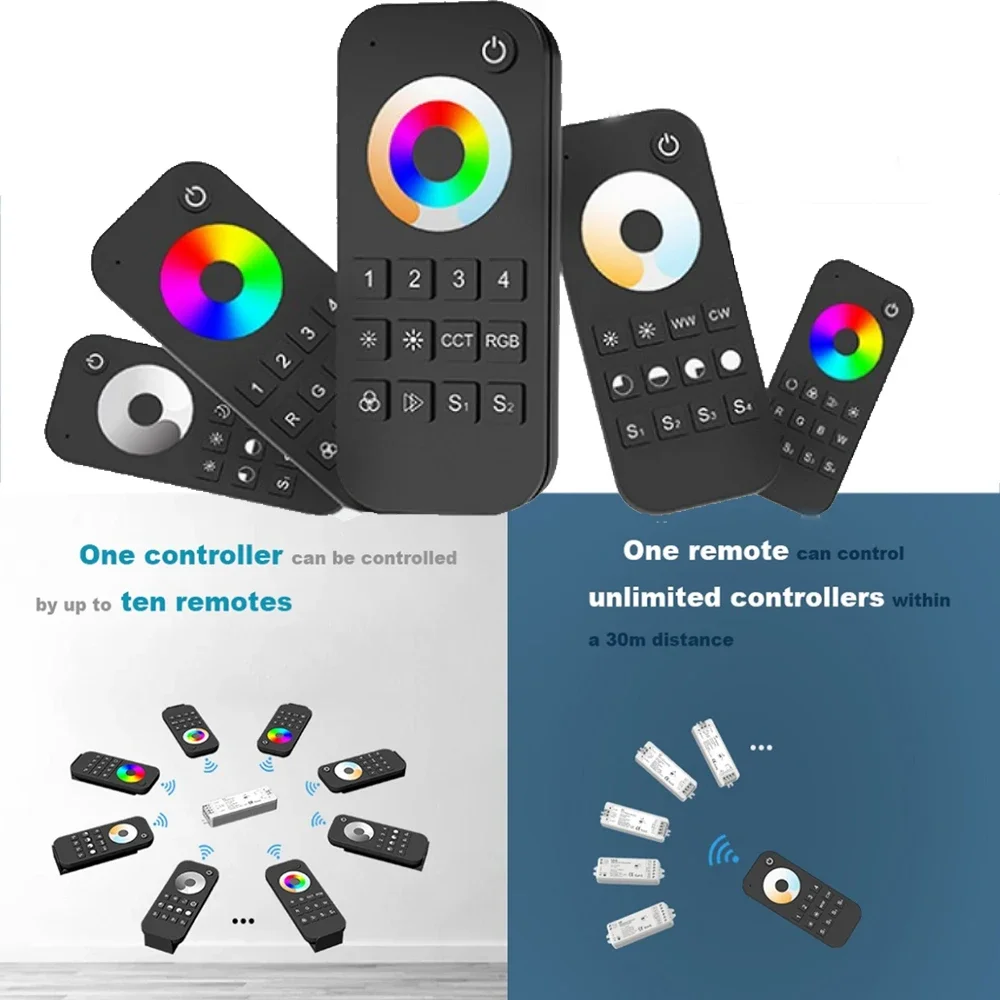 2in1 5in1 Tuya Zigbee LED Controller DC12V 24V 2CH-5CH CCT RGB RGBCCT Light Dimmer 2.4G RF Wireless Remote Control for Alexa