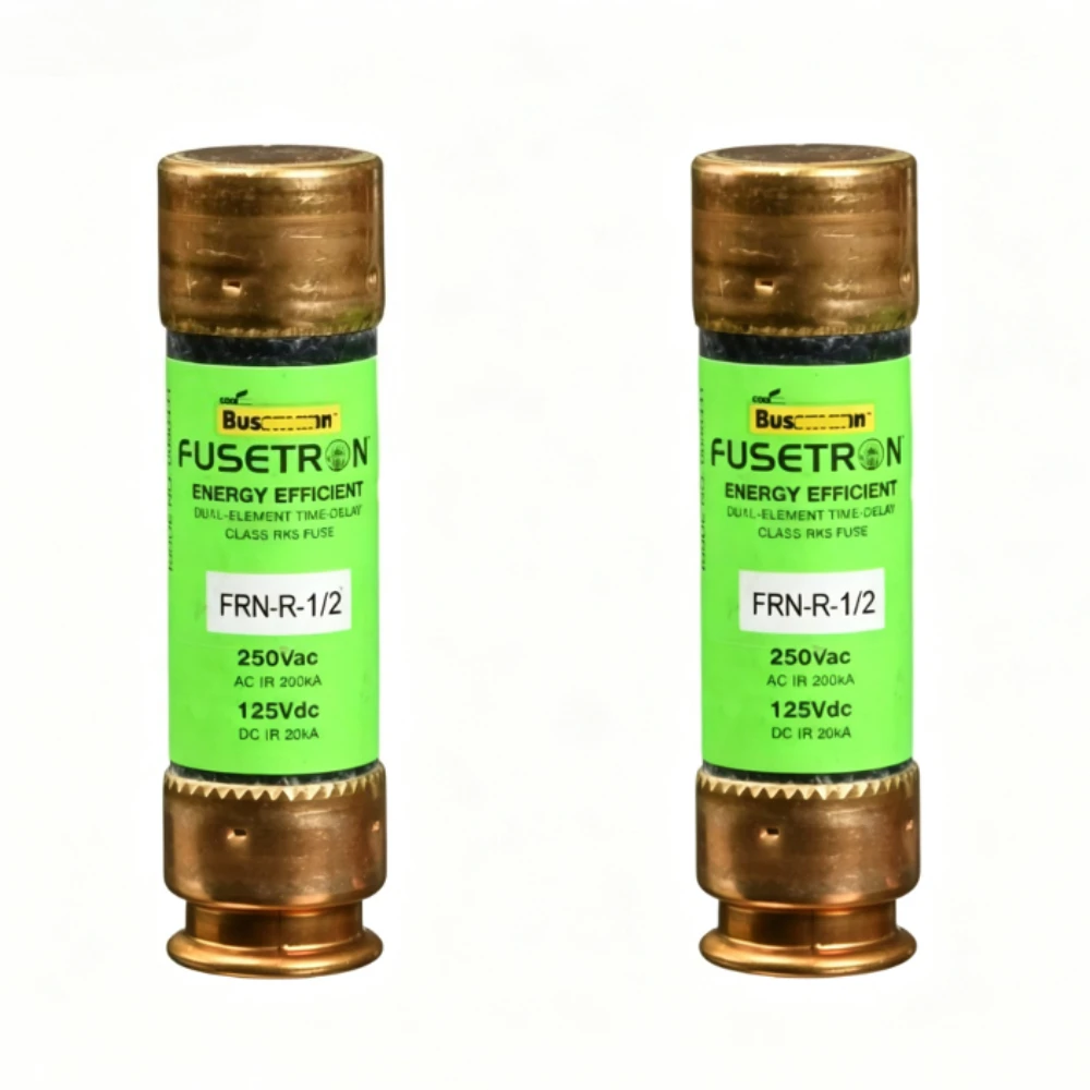 10PCS FRN-R-1/2 RK5 Time-Delay Current Limiting Fuse 0.5A 250VAC Dual Element Cartridge Fuse for Circuit Protection