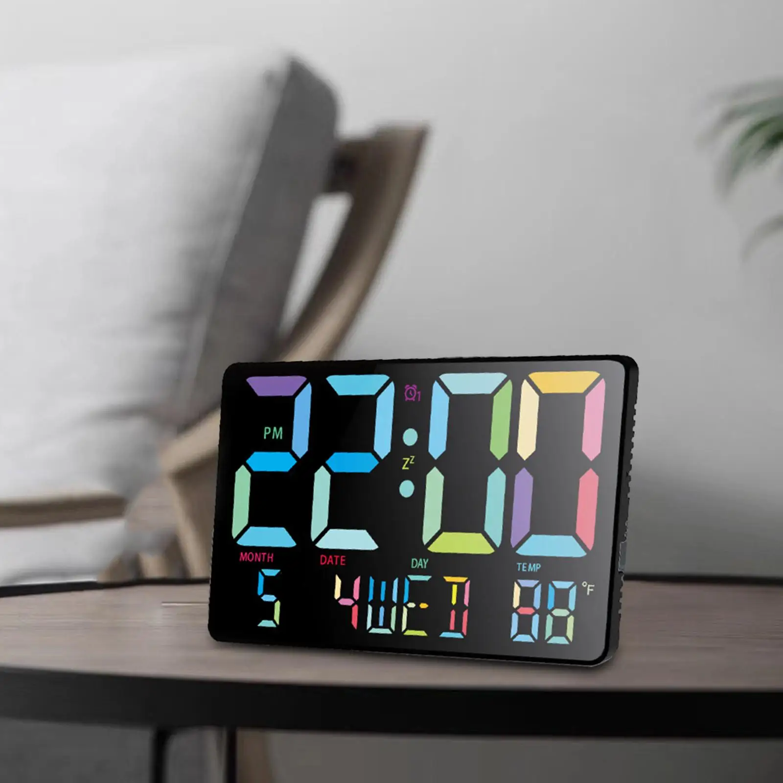 

Digital Alarm Clock 5 Level Adjustable Light for NightStand Bedroom Bedside