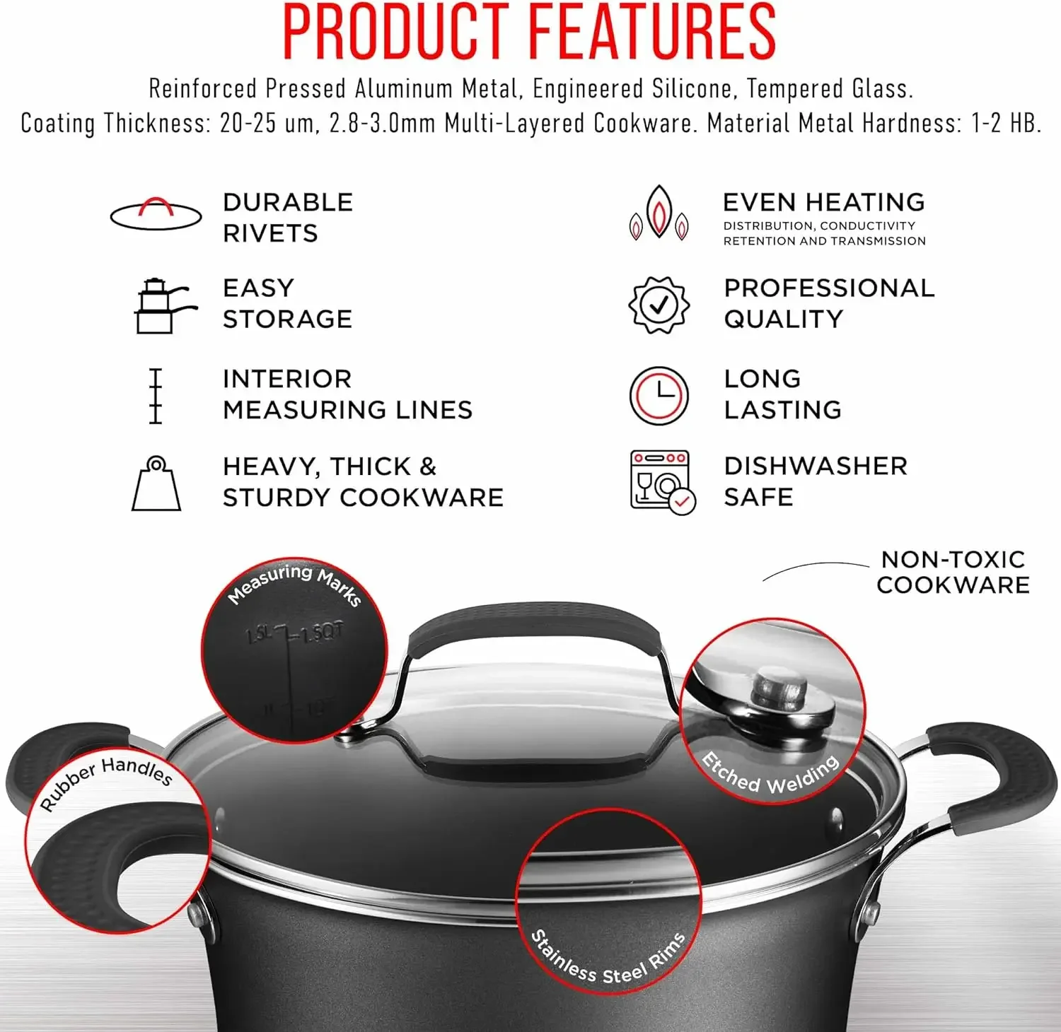 Video Pan Salt and Pepper Set of Kitchen Pots Cookware Bbq Thick Bottom Pots Sets for Cooking Utensils Cast Iron Frying Pan Pot