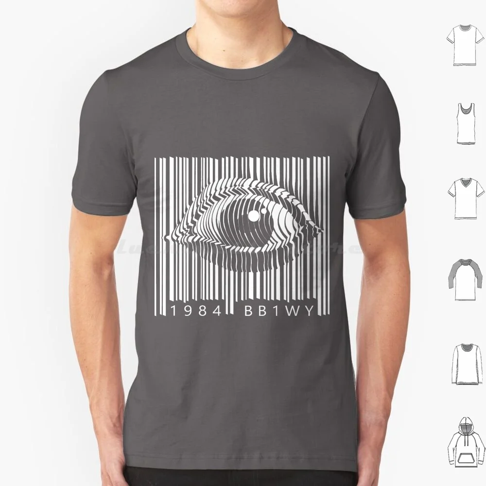 Big Stalker _ White Version T Shirt Cotton Men Women DIY Print Consumerism Barcode Subversive Artivism Protest Consumer Society