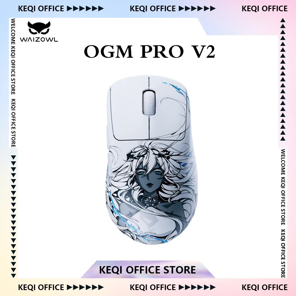 

Игровая мышь Waizowl OGM Pro V2 Hades, беспроводная трехрежимная легкая игровая мышь Paw3950, 30000 точек на дюйм, эргономичная для киберспорта