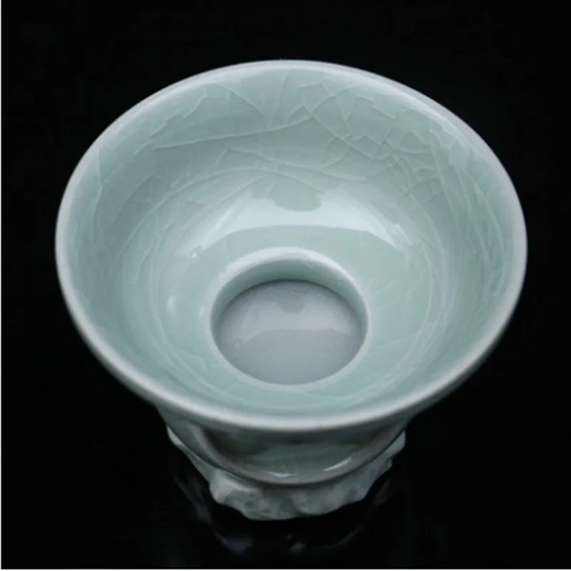 Ru porcelain tea filter tea leak fair cup Ru kiln fine mesh ultra-fine high-end ceramics