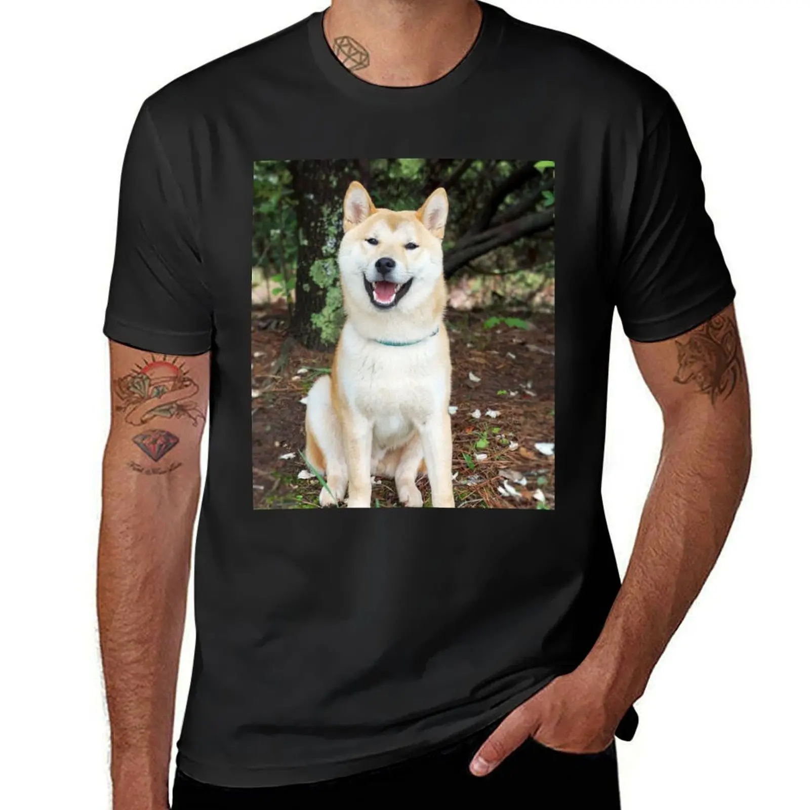 Cute Smiling Akita Dog T-Shirt customs design your own korean fashion heavyweights anime clothes oversized t shirt men