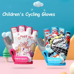 Guantes sin dedos para niños, para deportes, bicicleta, ciclismo, antidesgaste, patinaje sobre ruedas, entrenamiento, ejercicio, protección