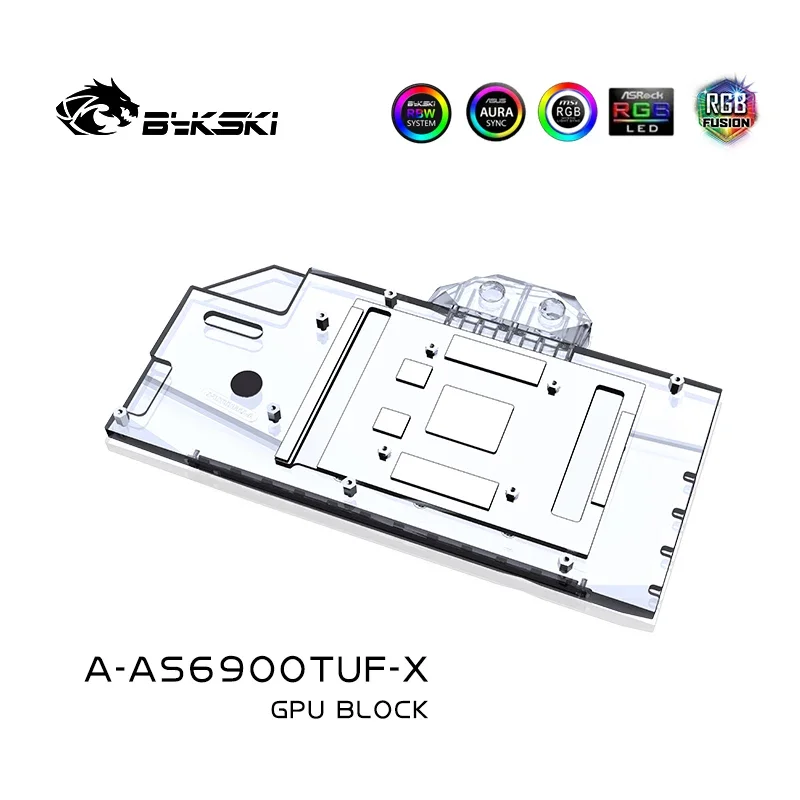 Bykski A-AS6900TUF-X GPU Water Block for ASUS TUF-RX6900XT/RX6800/RX6950XT-O16G-GAMING /Graphics Card / Full Cover/Copper Cooled