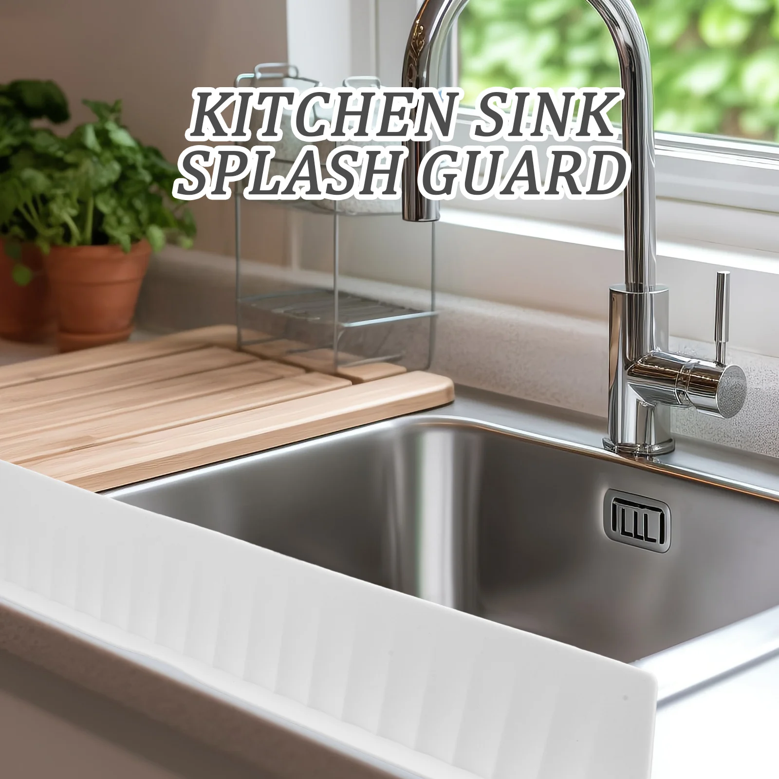 

Splash Guard Silicone Waterproof Barrier For Kitchen Sturdy Splashproof Countertop Floor Protection Household Bathroom Use